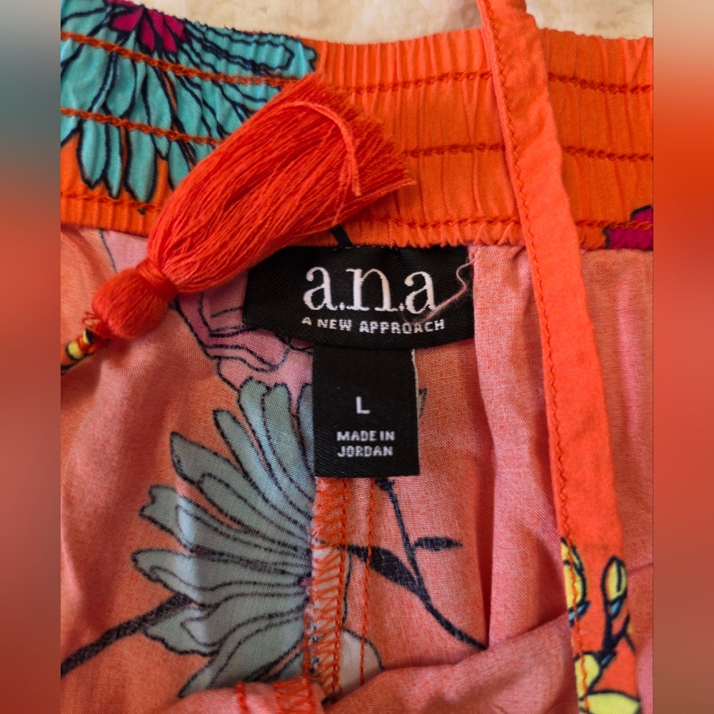 a.n.a Orange Floral Lounge Shorts – Size L 🌺 - Picture 3 of 6